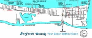 Printable map of Surfside Beach, TX